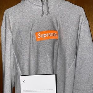 Supreme orange box logo hood
